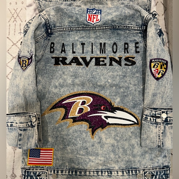 Custom Baltimore Ravens Jean Jacket - Picture 3 of 4